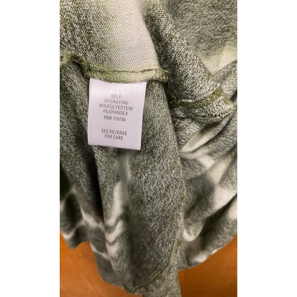 Live & Let Live One World Tie-Dye Open Front Cardigan Small Green/White - Picture 5 of 7